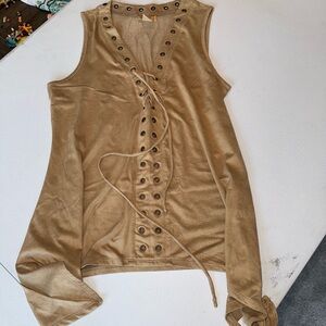 Stylish Tan Sleeveless Top